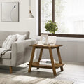 Table d'appoint étagère en bois du milieu du siècle, finition noyer
