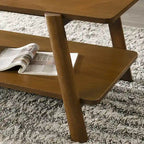 Table d'appoint étagère en bois du milieu du siècle, finition noyer