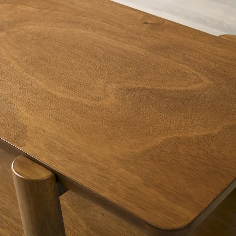 Table d'appoint étagère en bois du milieu du siècle, finition noyer