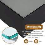 Table basse LED avec plateau en verre trempé dépoli