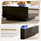 Table basse LED avec plateau en verre trempé dépoli