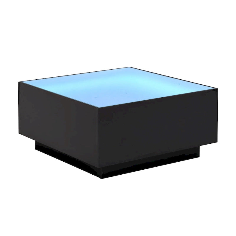 Table basse LED avec plateau en verre trempé dépoli