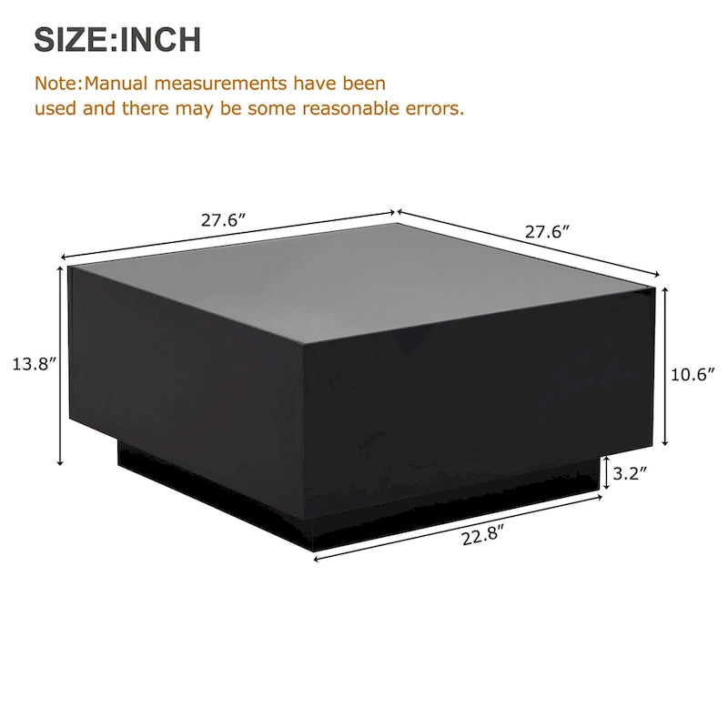Table basse LED avec plateau en verre trempé dépoli