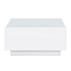 Table basse LED avec plateau en verre trempé dépoli