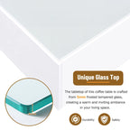 Table basse LED avec plateau en verre trempé dépoli