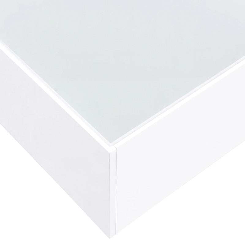 Table basse LED avec plateau en verre trempé dépoli