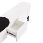 Meuble TV extensible avec 3 tiroirs et pieds réglables en métal (Convient aux téléviseurs jusqu'à 75 pouces)