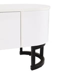 Meuble TV extensible avec 3 tiroirs et pieds réglables en métal (Convient aux téléviseurs jusqu'à 75 pouces)