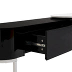 Meuble TV extensible avec 3 tiroirs et pieds réglables en métal (Convient aux téléviseurs jusqu'à 75 pouces)