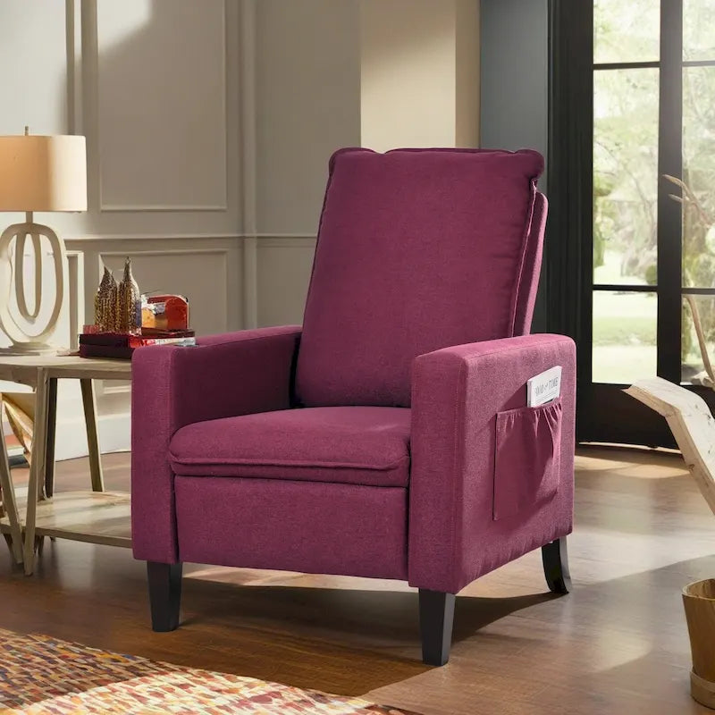 Canapé inclinable réglable avec porte-gobelet et pochette de rangement
