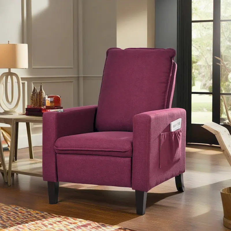 Canapé inclinable réglable avec porte-gobelet et pochette de rangement