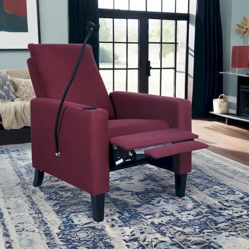 Canapé inclinable réglable avec porte-gobelet et pochette de rangement