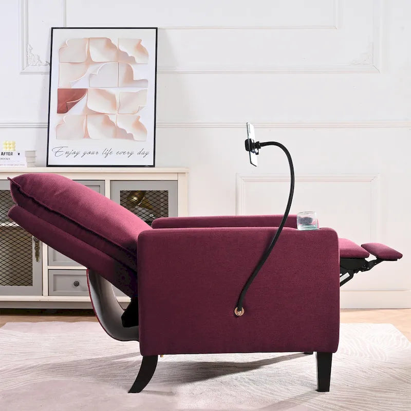 Canapé inclinable réglable avec porte-gobelet et pochette de rangement