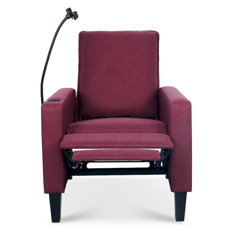 Canapé inclinable réglable avec porte-gobelet et pochette de rangement