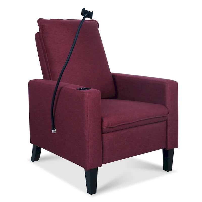 Canapé inclinable réglable avec porte-gobelet et pochette de rangement