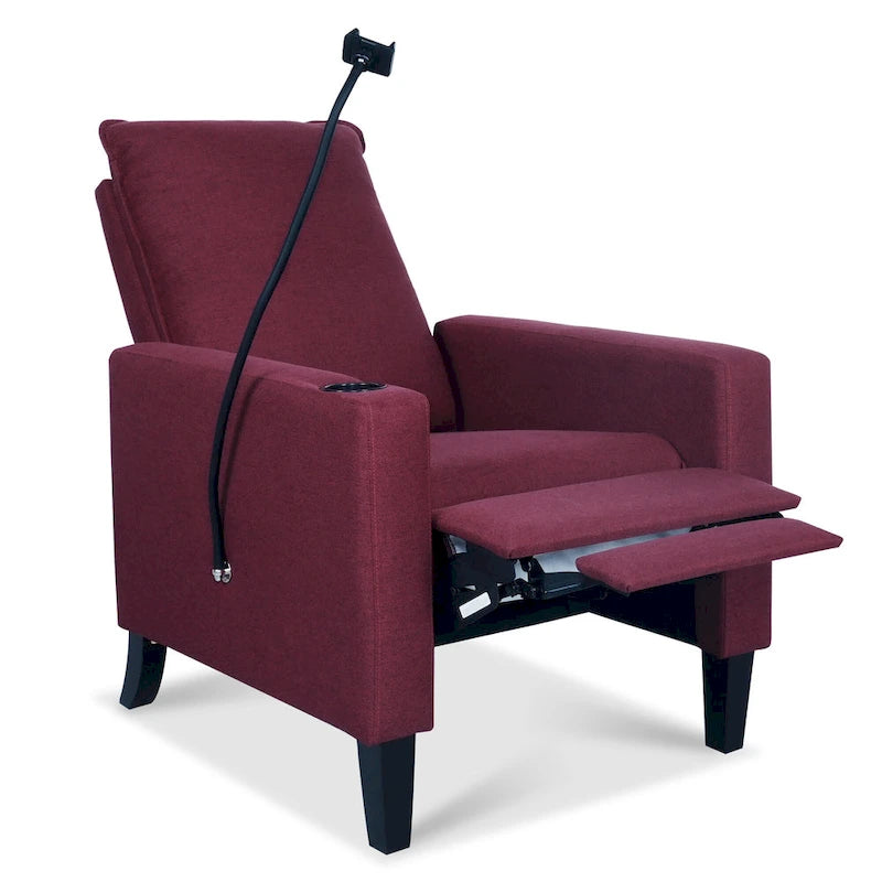Canapé inclinable réglable avec porte-gobelet et pochette de rangement