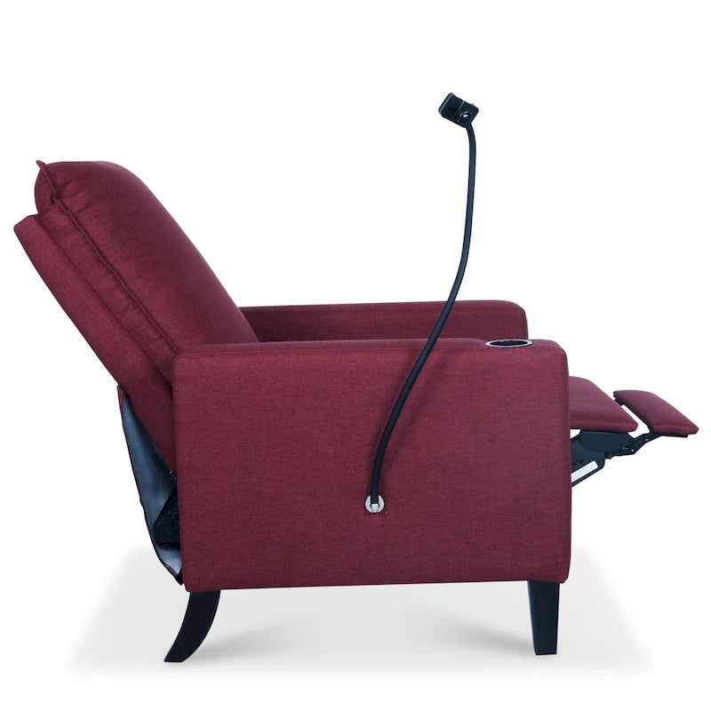Canapé inclinable réglable avec porte-gobelet et pochette de rangement