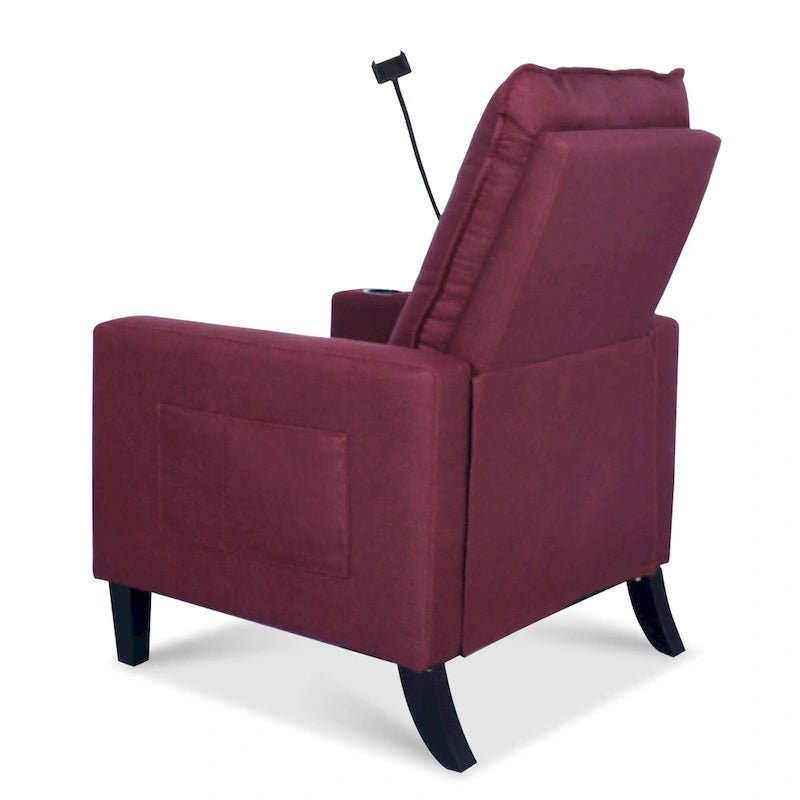 Canapé inclinable réglable avec porte-gobelet et pochette de rangement