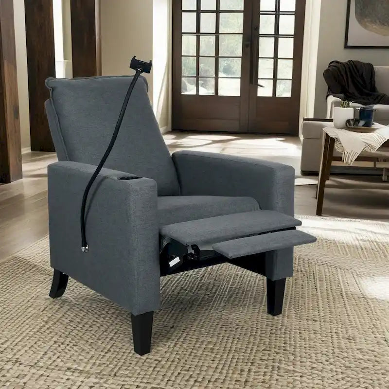 Canapé inclinable réglable avec porte-gobelet et pochette de rangement