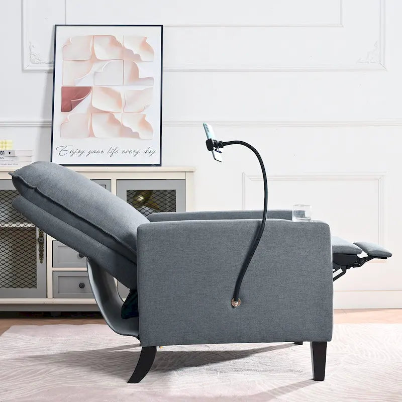 Canapé inclinable réglable avec porte-gobelet et pochette de rangement