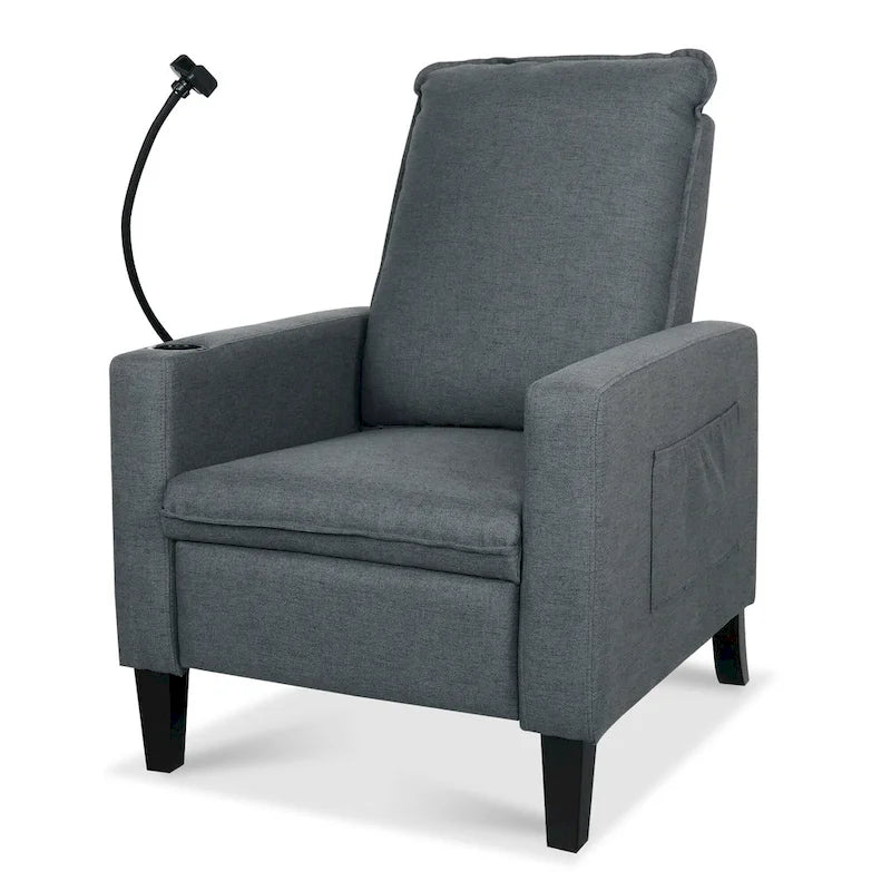 Canapé inclinable réglable avec porte-gobelet et pochette de rangement