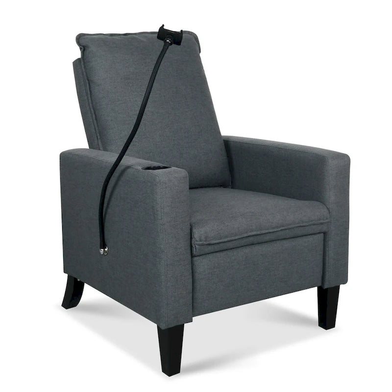 Canapé inclinable réglable avec porte-gobelet et pochette de rangement