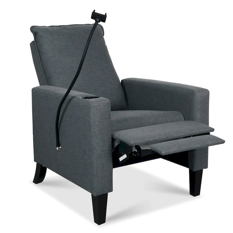 Canapé inclinable réglable avec porte-gobelet et pochette de rangement