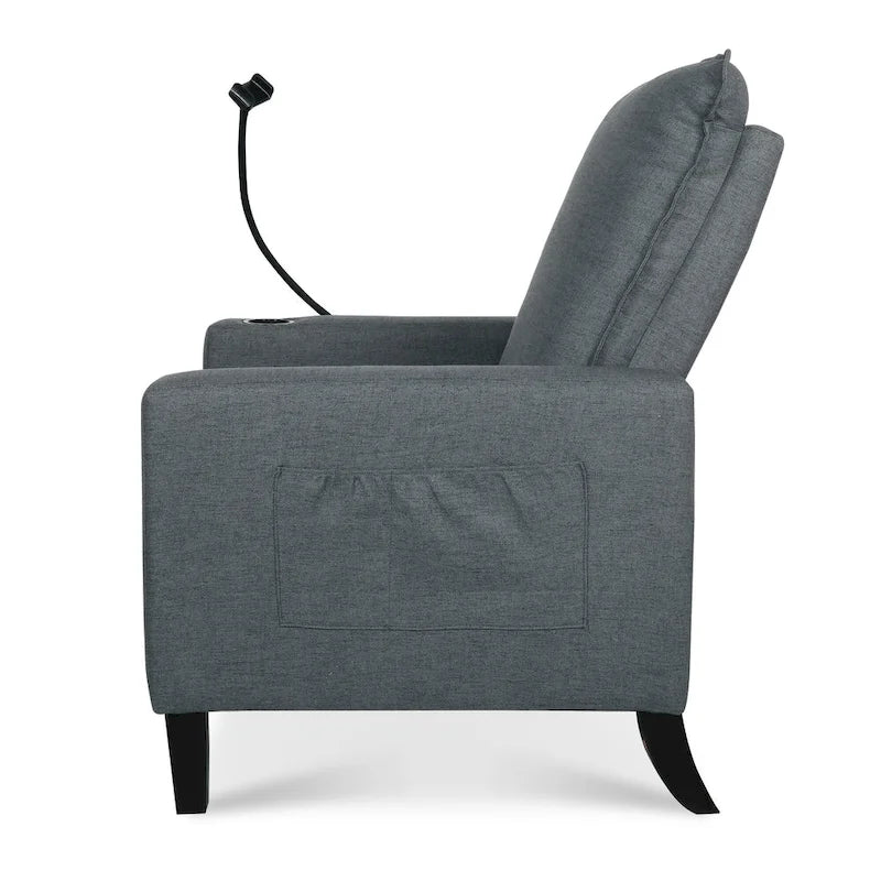 Canapé inclinable réglable avec porte-gobelet et pochette de rangement