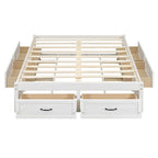Lit plateforme double avec 6 tiroirs de rangement