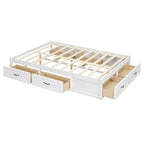 Lit plateforme double avec 6 tiroirs de rangement