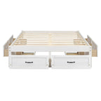 Lit plateforme double avec 6 tiroirs de rangement