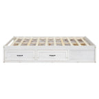 Lit plateforme double avec 6 tiroirs de rangement