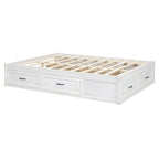 Lit plateforme double avec 6 tiroirs de rangement