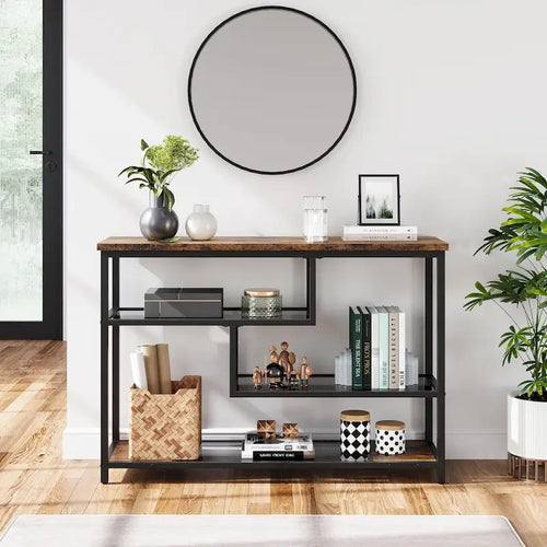 Entryway Table, 4-Tier Console Table with Storage Shelves