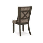 Lot de 2 chaises de salle à manger, noir, polyester tissé gris marron