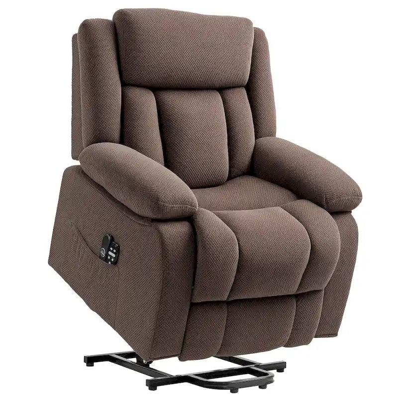 Fauteuil inclinable releveur électrique avec massage et chauffage, fauteuil inclinable en tissu avec télécommande