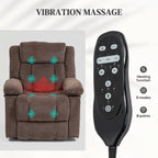 Fauteuil inclinable releveur électrique avec massage et chauffage, fauteuil inclinable en tissu avec télécommande