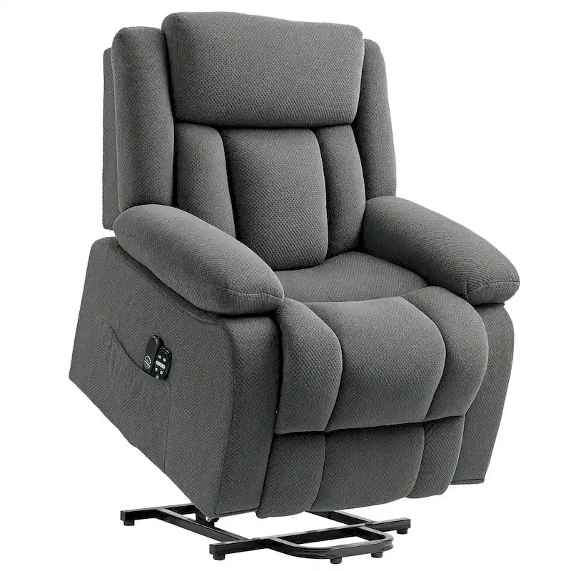 Fauteuil inclinable releveur électrique avec massage et chauffage, fauteuil inclinable en tissu avec télécommande