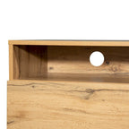 Meuble TV pour téléviseur de 80 pouces avec double espace de rangement, console multimédia, centre de divertissement avec porte abattante