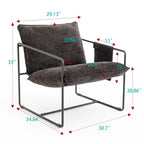 Fauteuil d'appoint avec cadre en métal (Lot de 2)