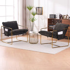 Fauteuil d'appoint avec cadre en métal (Lot de 2)