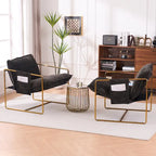 Fauteuil d'appoint avec cadre en métal (Lot de 2)