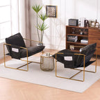 Fauteuil d'appoint avec cadre en métal (Lot de 2)
