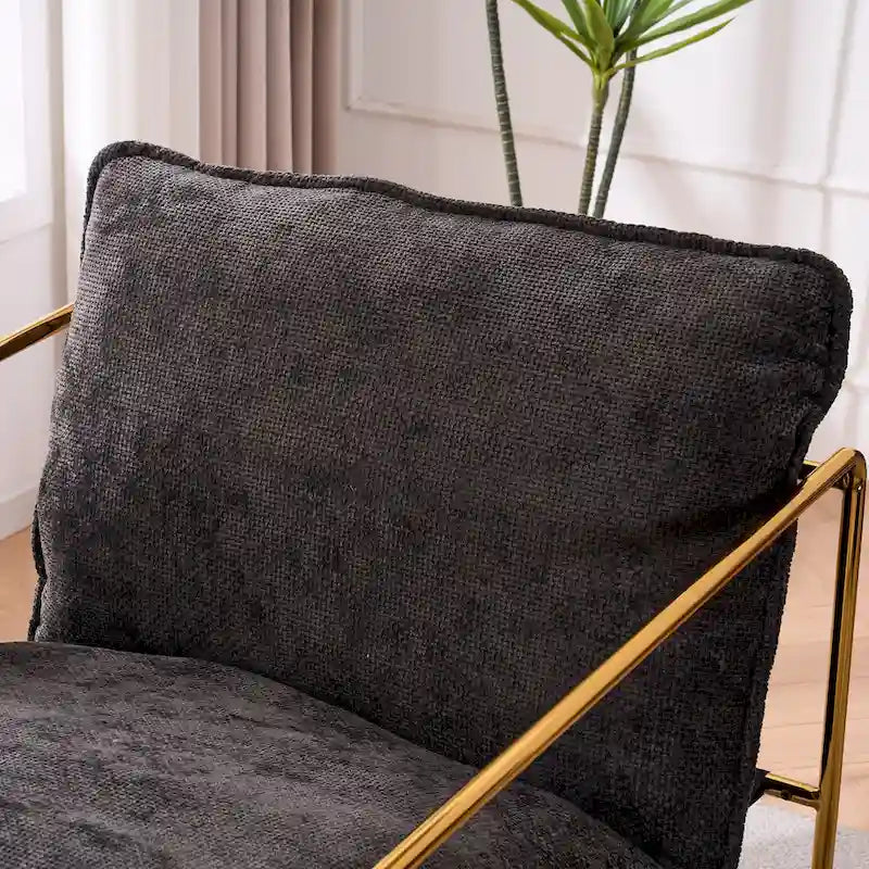 Fauteuil d'appoint avec cadre en métal (Lot de 2)