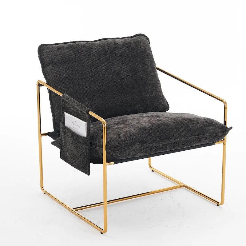 Fauteuil d'appoint avec cadre en métal (Lot de 2)
