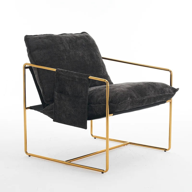 Fauteuil d'appoint avec cadre en métal (Lot de 2)