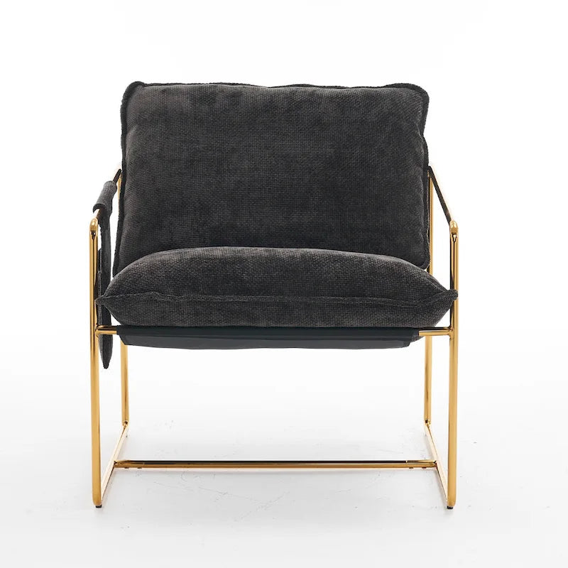 Fauteuil d'appoint avec cadre en métal (Lot de 2)