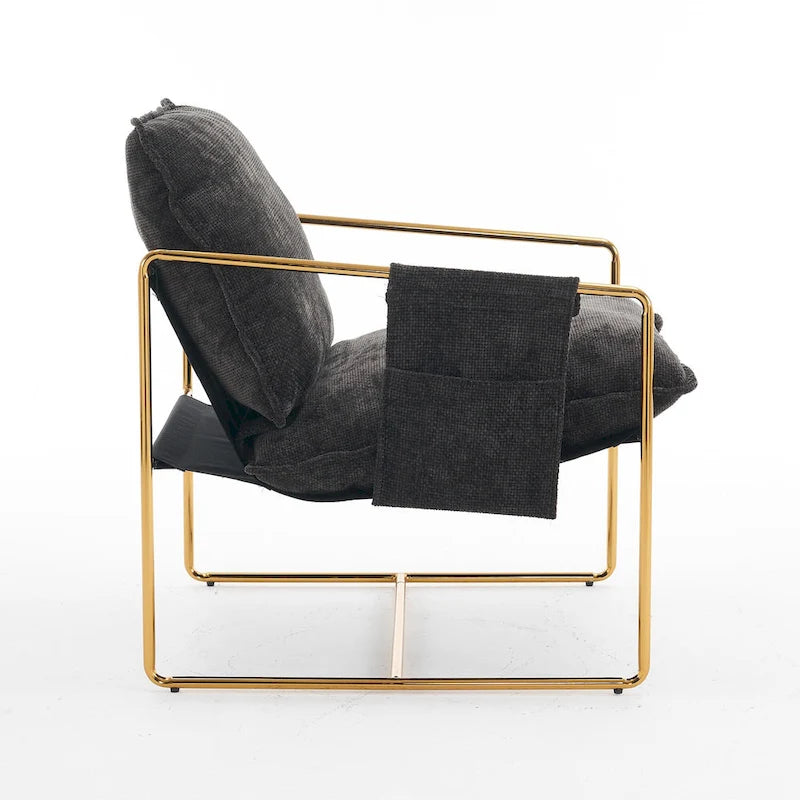 Fauteuil d'appoint avec cadre en métal (Lot de 2)