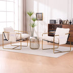 Fauteuil d'appoint avec cadre en métal (Lot de 2)