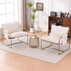 Fauteuil d'appoint avec cadre en métal (Lot de 2)